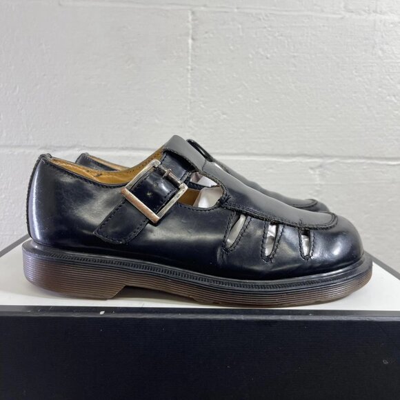 Dr Martens 8251 Mary Jane Sandals Black Leather Buckle Women's 6 UK England Made - Picture 3 of 11